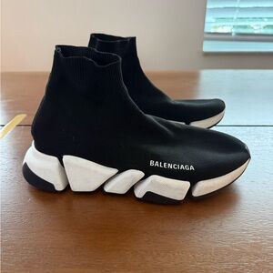 Balenciaga Speed 2.0 Recycled Knit Sneakers With Bicolor Sole